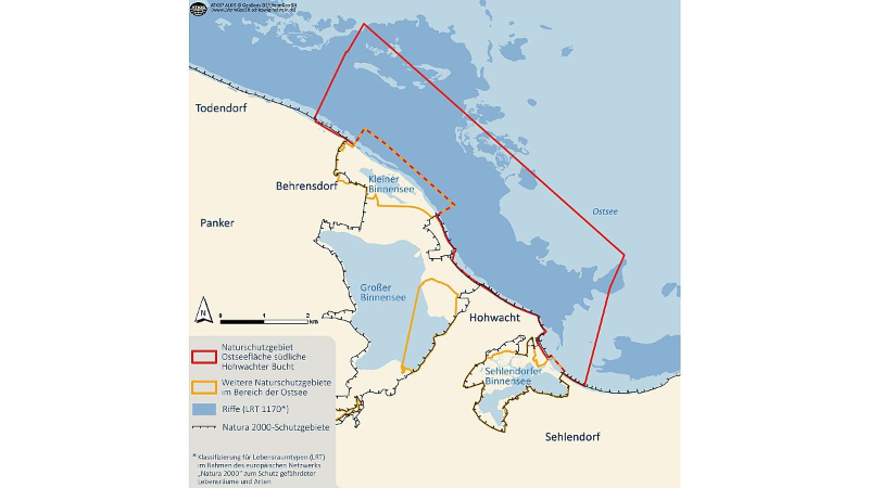 Karte des Naturschutzgebiets Ostseefläche südliche Hohwachter Bucht
